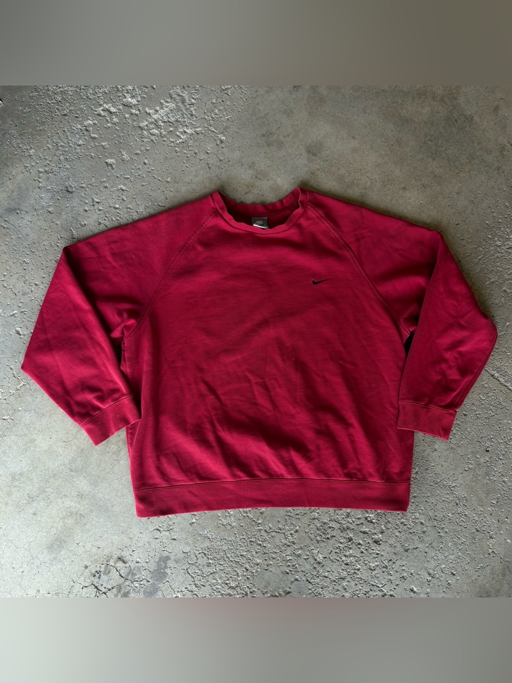 Vintage Nike Maroon Burgundy Swoosh Pullover Sweatshirt Size Large Skater Y2K